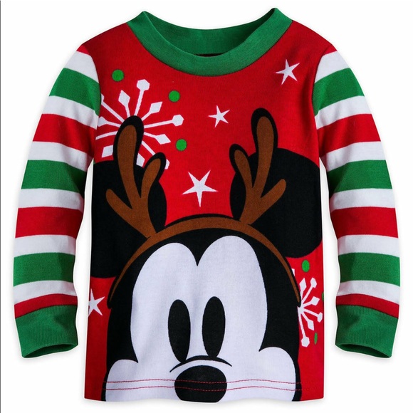 🎁 Disney Mickey Mouse Holiday Pajama Set (NWT) - Picture 2 of 3